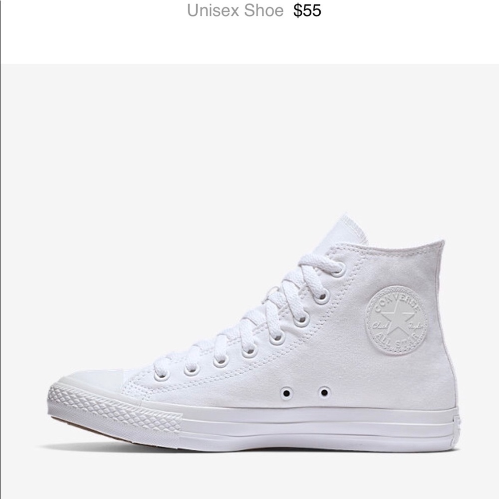 Converse white/white size w10/m8 (worn 2x max)